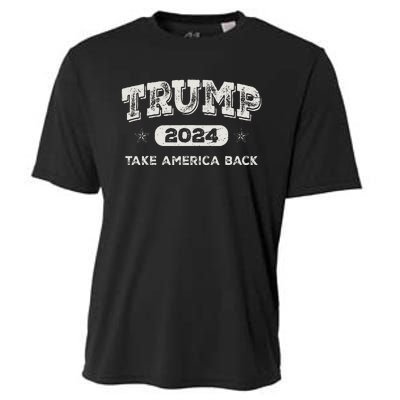 Trump 2024 Take America Back American Flag Trump 2024 Gifts Cooling Performance Crew T-Shirt