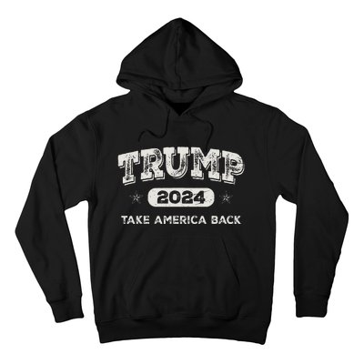 Trump 2024 Take America Back American Flag Trump 2024 Gifts Hoodie