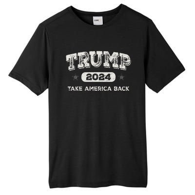 Trump 2024 Take America Back American Flag Trump 2024 Gifts Tall Fusion ChromaSoft Performance T-Shirt