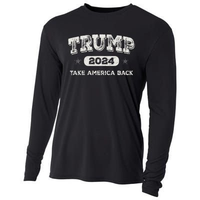 Trump 2024 Take America Back American Flag Trump 2024 Gifts Cooling Performance Long Sleeve Crew