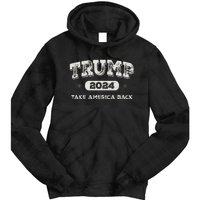 Trump 2024 Take America Back American Flag Trump 2024 Gifts Tie Dye Hoodie