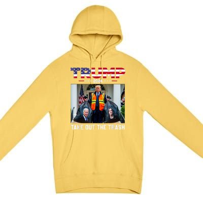 Trump 2024 Take Out The Trash Funny Trump Garbage Man Premium Pullover Hoodie