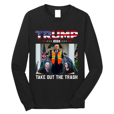 Trump 2024 Take Out The Trash Funny Trump Garbage Man Long Sleeve Shirt