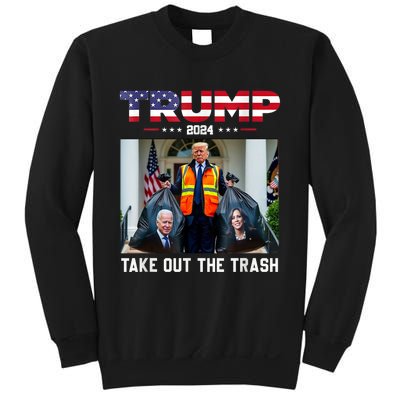 Trump 2024 Take Out The Trash Funny Trump Garbage Man Sweatshirt