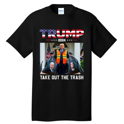 Trump 2024 Take Out The Trash Funny Trump Garbage Man Tall T-Shirt