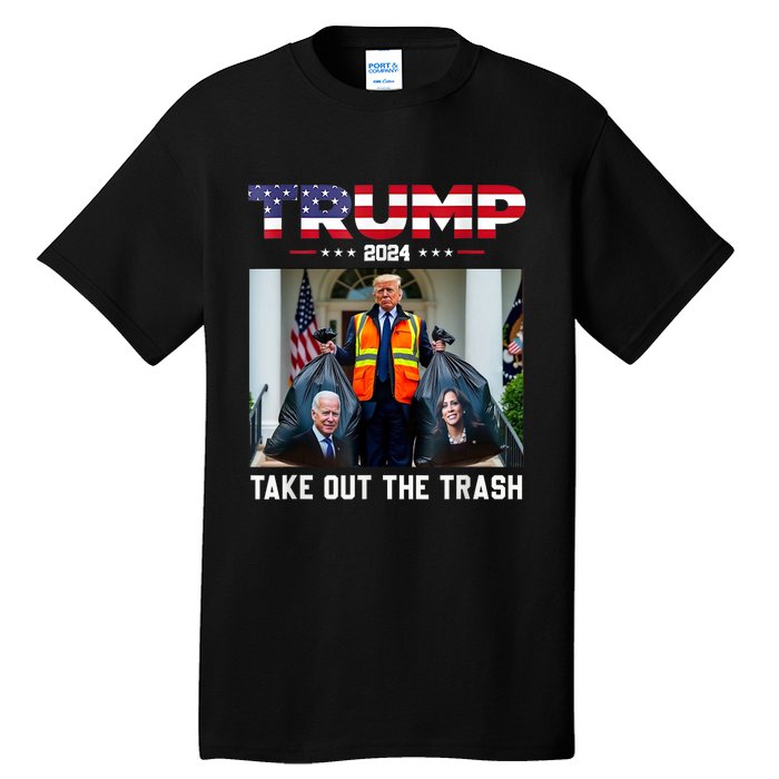 Trump 2024 Take Out The Trash Funny Trump Garbage Man Tall T-Shirt