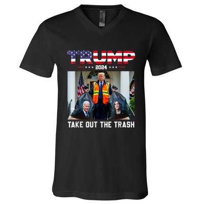 Trump 2024 Take Out The Trash Funny Trump Garbage Man V-Neck T-Shirt