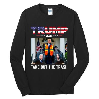 Trump 2024 Take Out The Trash Funny Trump Garbage Man Tall Long Sleeve T-Shirt