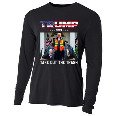 Trump 2024 Take Out The Trash Funny Trump Garbage Man Cooling Performance Long Sleeve Crew