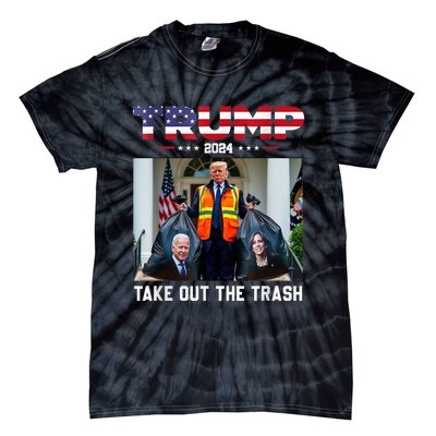 Trump 2024 Take Out The Trash Funny Trump Garbage Man Tie-Dye T-Shirt