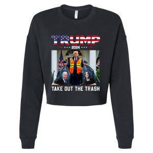 Trump 2024 Take Out The Trash Funny Trump Garbage Man Cropped Pullover Crew