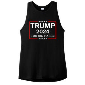 Trump 2024 Too Big To Rig Ladies PosiCharge Tri-Blend Wicking Tank