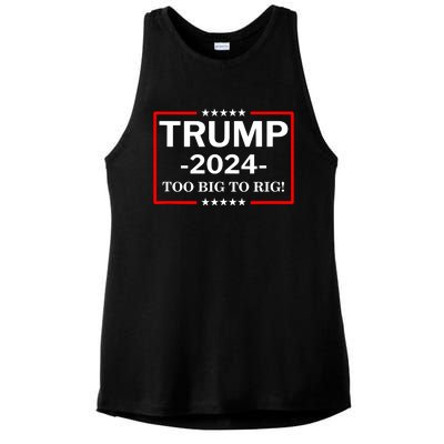 Trump 2024 Too Big To Rig Ladies PosiCharge Tri-Blend Wicking Tank