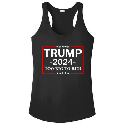 Trump 2024 Too Big To Rig Ladies PosiCharge Competitor Racerback Tank