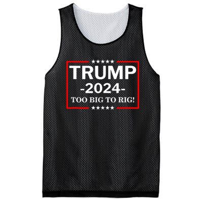 Trump 2024 Too Big To Rig Mesh Reversible Basketball Jersey Tank