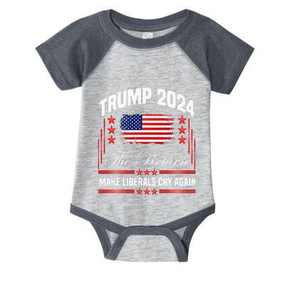 Trump 2024 The Return Make Liberals Cry Again Infant Baby Jersey Bodysuit