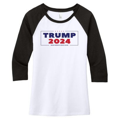 Trump 2024 Women's Tri-Blend 3/4-Sleeve Raglan Shirt