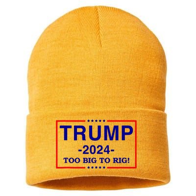 Trump 2024 Too Big To Rig Sustainable Knit Beanie