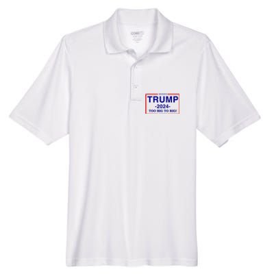 Trump 2024 Too Big To Rig Men's Origin Performance Piqué Polo