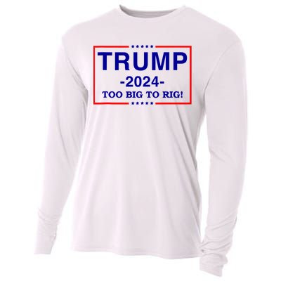 Trump 2024 Too Big To Rig Cooling Performance Long Sleeve Crew