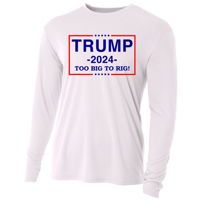 Trump 2024 Too Big To Rig Cooling Performance Long Sleeve Crew