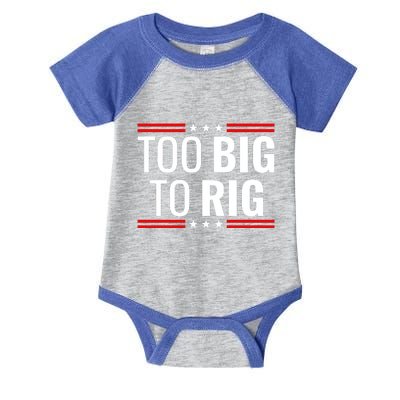 Trump 2024 Too Big To Rig Infant Baby Jersey Bodysuit