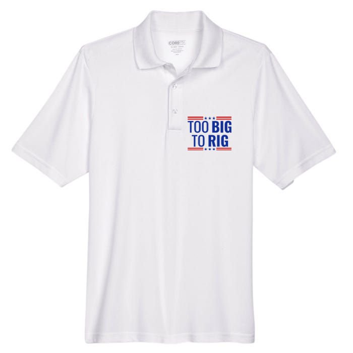 Trump 2024 Too Big To Rig Men's Origin Performance Pique Polo