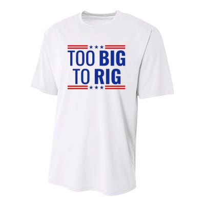 Trump 2024 Too Big To Rig Youth Performance Sprint T-Shirt