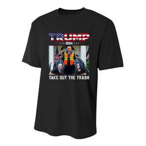 Trump 2024 Take Out The Trash Funny Trump Garbage Youth Performance Sprint T-Shirt