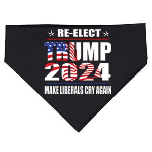 Trump 2024 The Return Make Liberals Cry Again USA-Made Doggie Bandana