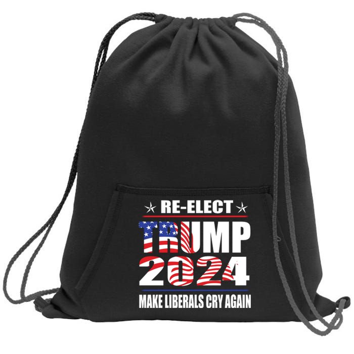 Trump 2024 The Return Make Liberals Cry Again Sweatshirt Cinch Pack Bag