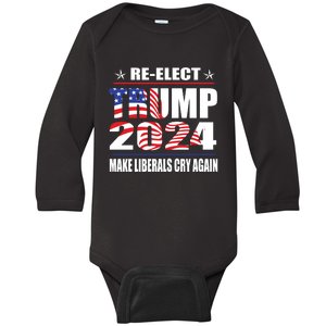 Trump 2024 The Return Make Liberals Cry Again Baby Long Sleeve Bodysuit