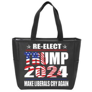 Trump 2024 The Return Make Liberals Cry Again Zip Tote Bag