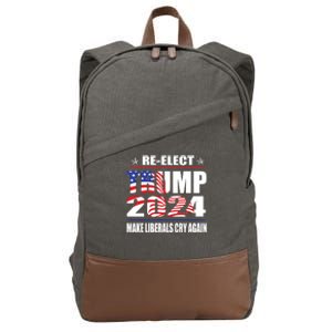 Trump 2024 The Return Make Liberals Cry Again Cotton Canvas Backpack