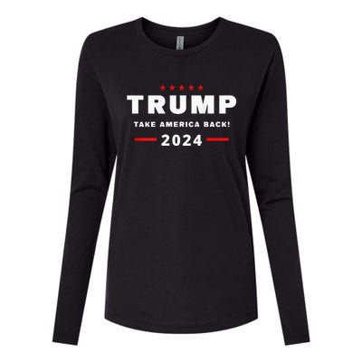 Trump 2024 Take America Back Front On The Back Womens Cotton Relaxed Long Sleeve T-Shirt