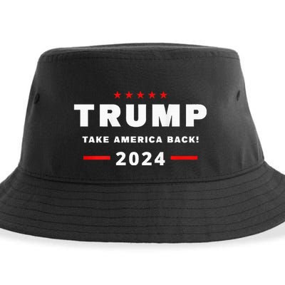 Trump 2024 Take America Back Front On The Back Sustainable Bucket Hat