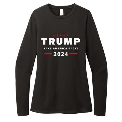 Trump 2024 Take America Back Front On The Back Womens CVC Long Sleeve Shirt