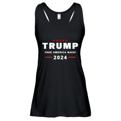Trump 2024 Take America Back Front On The Back Ladies Essential Flowy Tank