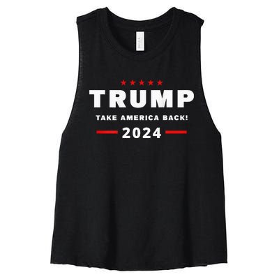 Trump 2024 Take America Back Front On The Back Women's Racerback Cropped Tank