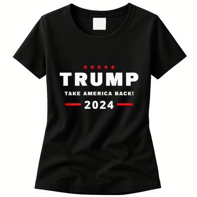 Trump 2024 Take America Back Front On The Back Womens T-Shirt