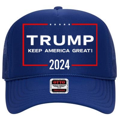 TRUMP 2024! High Crown Mesh Back Trucker Hat