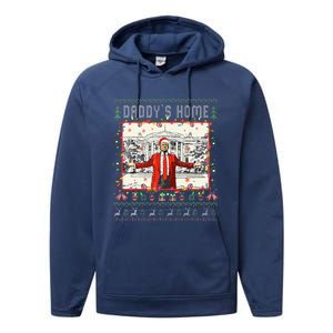 Trump 2024 Take America Back DaddyS Home Trump Xmas 2024 Performance Fleece Hoodie