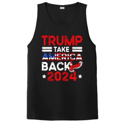 Trump 2024 Take America Back American Flag Trump 4th Of July PosiCharge Competitor Tank