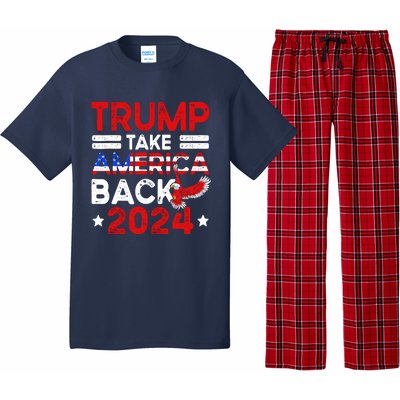 Trump 2024 Take America Back American Flag Trump 4th Of July Pajama Set