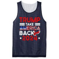 Trump 2024 Take America Back American Flag Trump 4th Of July Mesh Reversible Basketball Jersey Tank