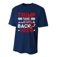 Trump 2024 Take America Back American Flag Trump 4th Of July Performance Sprint T-Shirt