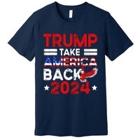 Trump 2024 Take America Back American Flag Trump 4th Of July Premium T-Shirt