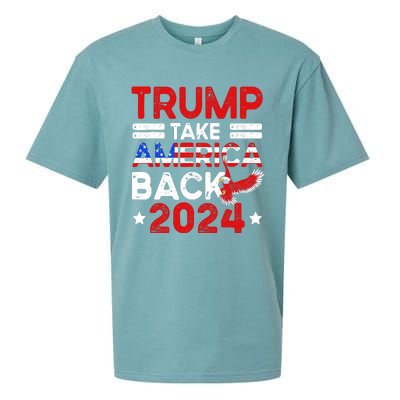 Trump 2024 Take America Back American Flag Trump 4th Of July Sueded Cloud Jersey T-Shirt