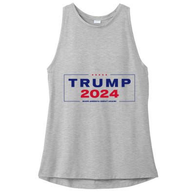 Trump 2024 Take America Back Ladies PosiCharge Tri-Blend Wicking Tank