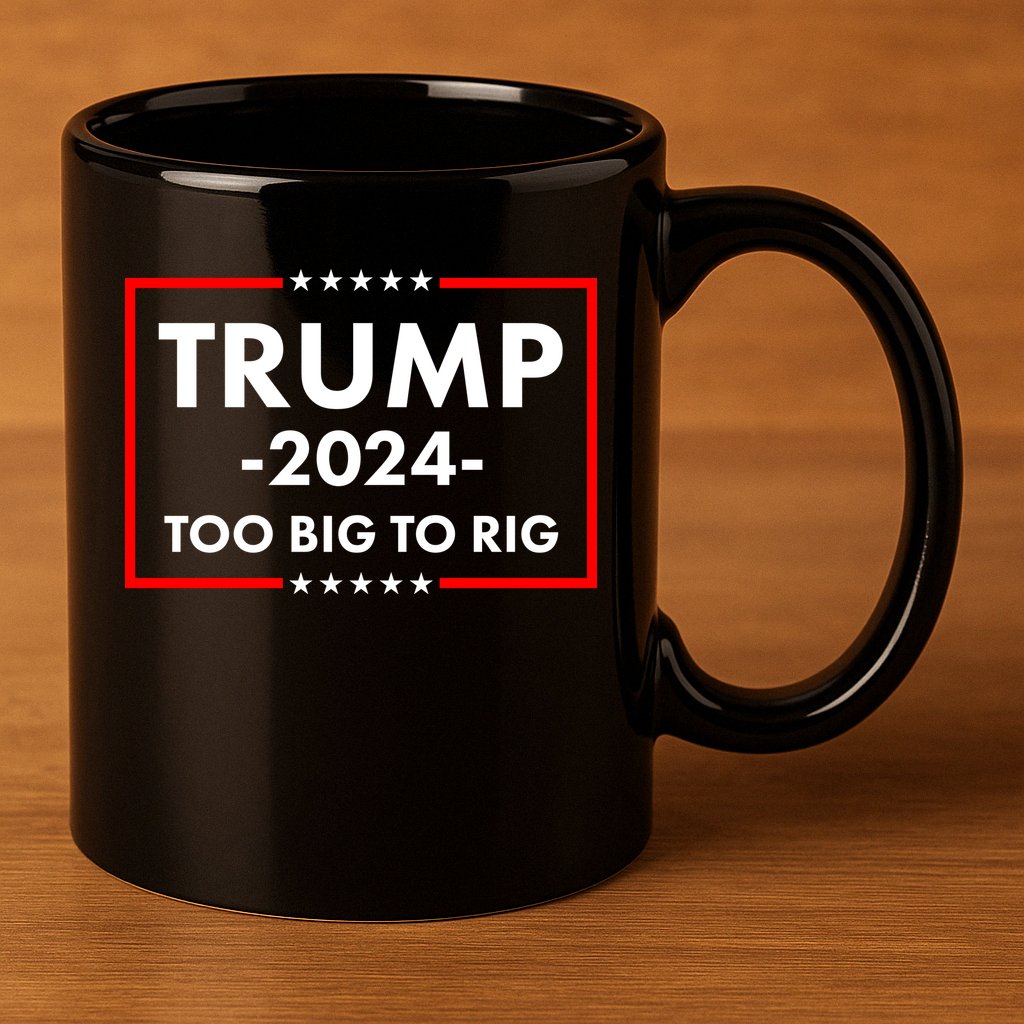 Trump 2024 Too Big To Rig 11oz C Handle Ceramic Mug